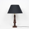 Akira hand crafted Solid wood walnut finish Table Lamp With Black Cotton Shade