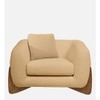 Amala Velvet 1 Seater Sofa Beige in Colour
