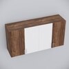 4 Doors Modular Wall Mounted Kitchen Cabinet With Adjustable Shelf In Cochwood Brown Finish