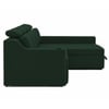 Luna 5 Seater Velvet LHS Pull Out Sofa Cum Bed in Green Color With Storage