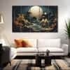 The Castle Decor Golden Mountains Sea Wall Art Set of 5 27x48 Inch