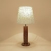TallBoy Wooden Table Lamp with Brown Base and Premium White Fabric Lampshade