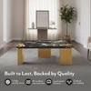 Emory Coffee Table In Portoro Black Cultured Marble and Legs in Gold Finish