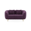 Amora 2 Seater Fabric Sofa In Plumy Purple Velvet Colour