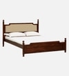 Domino Solid Wood King Size Non Storage Bed In Provincial Teak Finish