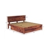Esra Sheesham Wood Queen Size Bed Drawer Storage Provincial Teak Finish (60 x 78 inches)