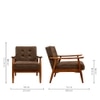 Armari Boucle Fabric Arm Chair in Brown Colour