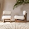 Kino Solid Wood Lounge Chair in Brown Colour