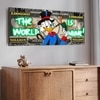 Luxury Million Dollar Pop Art Canvas Wall Painting Money Theme Decor 22x46 Inch