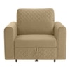 Baruna 1 Seater Velvet Pull Out Sofa Cum Bed with Storage In Beige Color