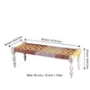 Hamilton Sheesham Wood 2 Seater Maachi Bench Set With 2 Stools In Assorted Multi-Colour Chindi & Yellow Rope Canning