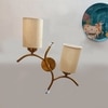 Devansh Metal Electric Wall Light in Gold Colour with off-white Shade Count of 2 Lights