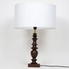 Akira hand crafted Solid wood walnut finish Table Lamp With White Cotton Shade