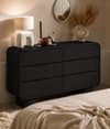 Roswell Solid Wood Chest Of 6 Drawers In Black Finish