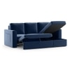 Kowloon Sectional 3 Seater Pull Out Sofa cum Bed In Lapis Blue Colour
