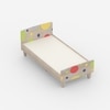 Minimalist Kids Single Bed in Oak and Multicolor