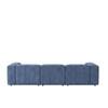 Elegantedge Wood Right Aligned 3-Seater With Upholstery Non Storage Sofa In Blue Colour