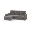 Apollo Sofa (Colour : Ash Grey Velvet, Cushion : Soft, Back Type : High Back, Seating Capacity : Left Aligned 2 Seater + Left Aligned Chaise)