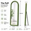 The Artment Unbreakable Green Arch Puff Floor Mirror (160 x 50) cm