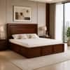 Sahaj Solid Wood Compact King Bed Hydraulic Storage Provincial Teak Finish Mattress 72 x 72 Inches