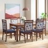 Floyd 6 Seater Glass Top Dining Table With Set Of 6 Alaine Dining Chairs