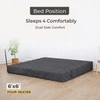 Sleep Spa Foldable 4 Seater Double Foam Fold Out Sofa Cum Bed in Dark Grey Colour