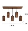 Casa 5 Series Brown Solid Wood Cluster Hanging Light