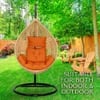 Rattan Egg Single Seater 6 Star Swing Chair Orange