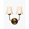 Devansh Dual Gold Metal  Wallmounted Lamp With Cotton Off-White Shade
