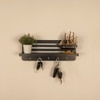 Regus Wooden Wall Shelf Organiser With Key Holders