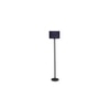 Bruno Blue Natural Fiber Shade Floor Lamp with Black Iron Base