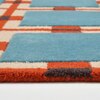 Presto Blue Geometric Hand Tufted Wool Carpet 8X10 Feet