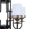 Eliante White Glass Chandelier, 6 Light, Mild Steel And Glass, Modern Hanging Ceiling Fixture