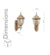 GRIVALE Antique Gold Decorative Aluminium Outdoor Wall Lamp