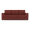 Apollo Compact High Back 3 Seater Fabric Sofa in Dark Coral Colour