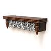 Multishade Colour Solid Wood Handcarved Rajat Floating Wall Shelf with distres finish by DisooFashions