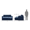 Kowloon Sectional 3 Seater Pull Out Sofa cum Bed In Lapis Blue Colour