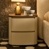 Nexus Engineered Wood Bedside Table in Cream Colour