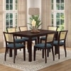 Argiro Solid Wood Dining Chair in Mahogany Finish & Blue Velvet Colour - Set of 2
