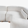 Rivva Solid Wood Two Piece Wedge Chaise Sectional Sofa in Grey Colour