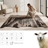 Handmade Wool Shaped Rug Modern Abstract Brown Grey 3 x 5 Feet Carpet