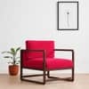 Aura Boucle Fabric Arm Chair in Red Colour