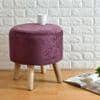 Melanie Solid Wood Stool in Purple Colour