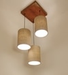 Elementary Brown Solid Wood Cluster Hanging Light