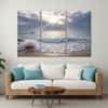 Truss Pcs White Blue Ocean Sunrise Printed Framed Canvas Wall Prints Set of 3 Multicolor Matte