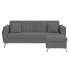 Daraco Velvet L shape 4 Seater Sofa in dark Gery Color