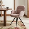 Cotton Fabric Dining Chair in Pink Colour
