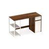 Corbyn Engineered Wood Study and Computer Laptop Table for Home or Office, WFH Desk, with Drawer Shelves Storage for Books and Décor Display for Adults Kids Students (Brown Maple & White)