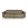 Splendor Three Seater Motorized Leather Recliner in Olive Green Colour