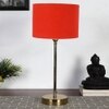 Orange cotton with Metal Gold Table Lamp